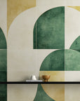 Papier Peint Minimaliste - Vert Et Beige