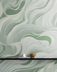 Papier Peint Japonais - Vagues Vertes