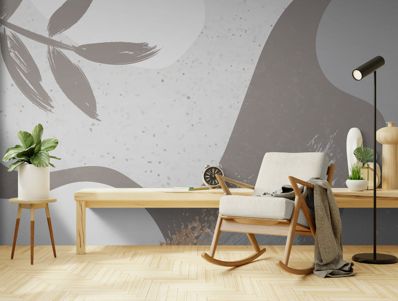 Papier Peint Minimaliste - Feuillage délicat