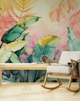 Papier Peint Rétro - Feuillage Tropical