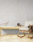 Abstract Wallpaper - Golden Lines on White Background
