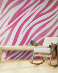 Striped Wallpaper - Pink Zebra