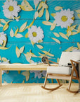 Papier Peint Moderne - Fleurs 3D