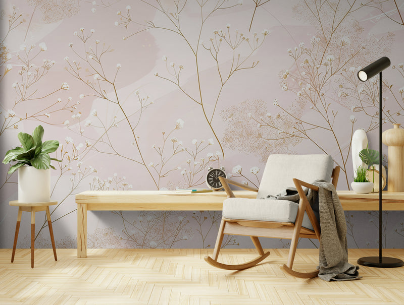 Papier Peint Floral - Petites Fleurs Délicates