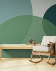 Papier Peint Géométrique - Cercles vert