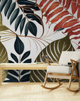 Papier Peint Exotique - Feuillage Tropical Stylisé