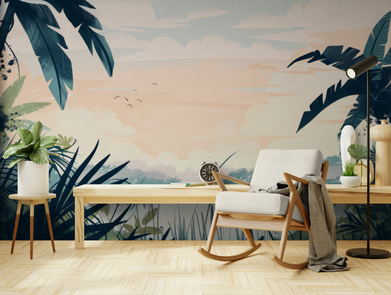 Papier Peint Illustration - Paysage Paisible