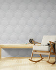 Geometric Wallpaper - Modern White Hexagons