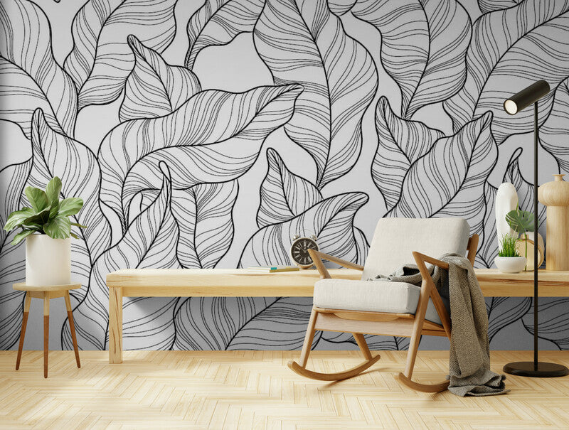 Papier Peint Abstrait - Feuillage Artistique