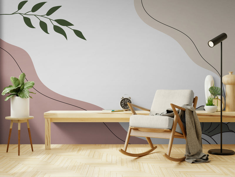 Papier Peint Minimaliste - Touches végétales