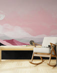 Papier Peint Abstrait - Montagnes Roses