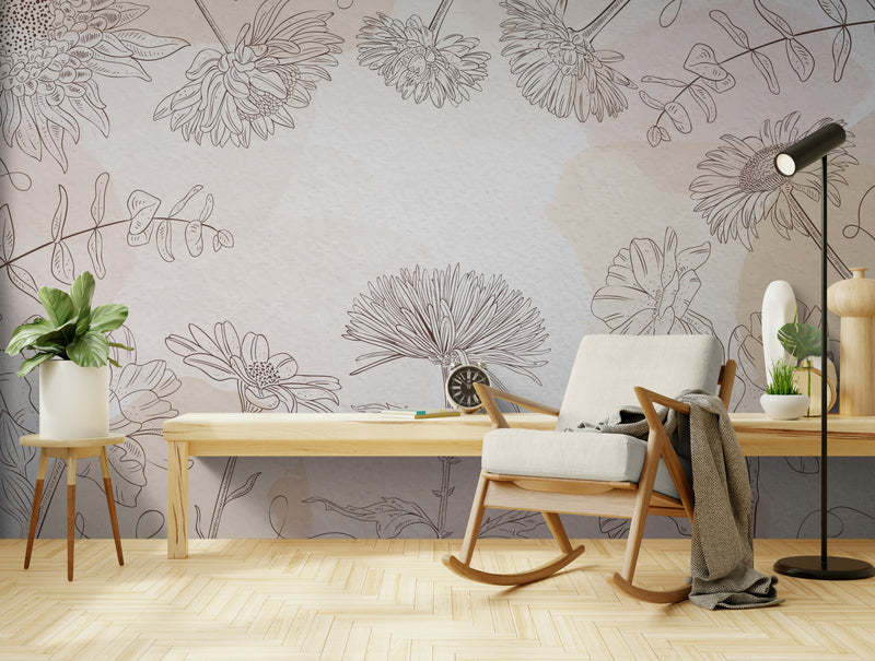 Floral Wallpaper - Vintage Linear