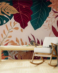 Papier Peint Illustration - Feuillage Tropical Exotique