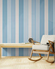 Papier Peint Art & Déco - Rayures Bleues