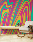 Papier Peint Abstrait - psychédélique coloré