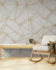 Papier Peint Moderne - Motifs Géométriques Doré