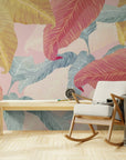 Papier Peint Exotique - Feuilles Et Plantes Tropicales Colorées