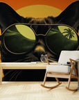 Papier Peint Moderne - Chat Avec Lunettes De Soleil