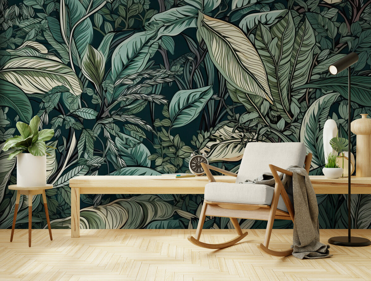 Foliage Wallpaper - Illustrated Jungle