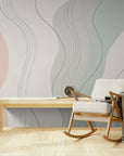 Papier Peint Pastel - Lignes Abstraites