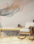 Papier Peint Abstrait - Fleurs Noires