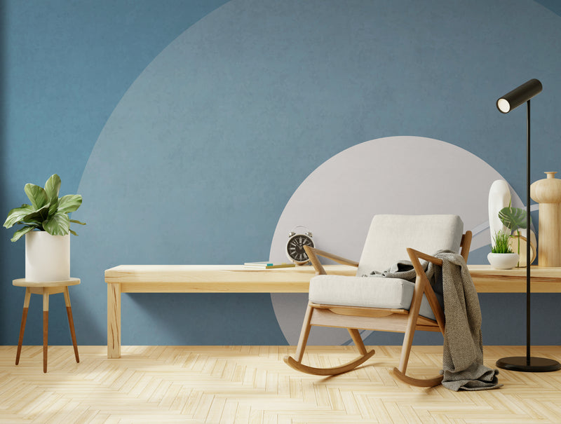 Minimalist wallpaper - moon and blue horizon