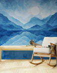 Papier Peint Art Abstrait - Paysage Bleu