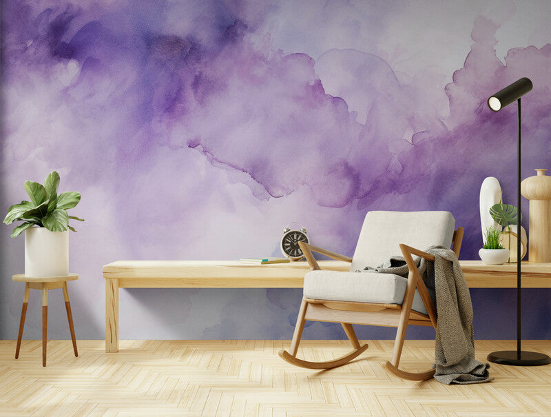 Papier Peint Aquarelle - Nuances Violettes