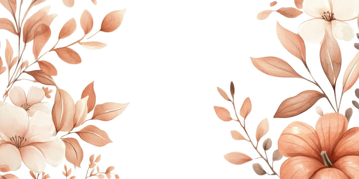 Papier peint fleuri - cadre sauvage automne