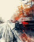 Papier Peint Voiture – Drift Forêt Aquarelle