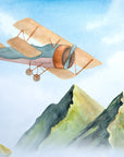 Papier Peint Enfant - Avion Au Dessus Des Montagnes