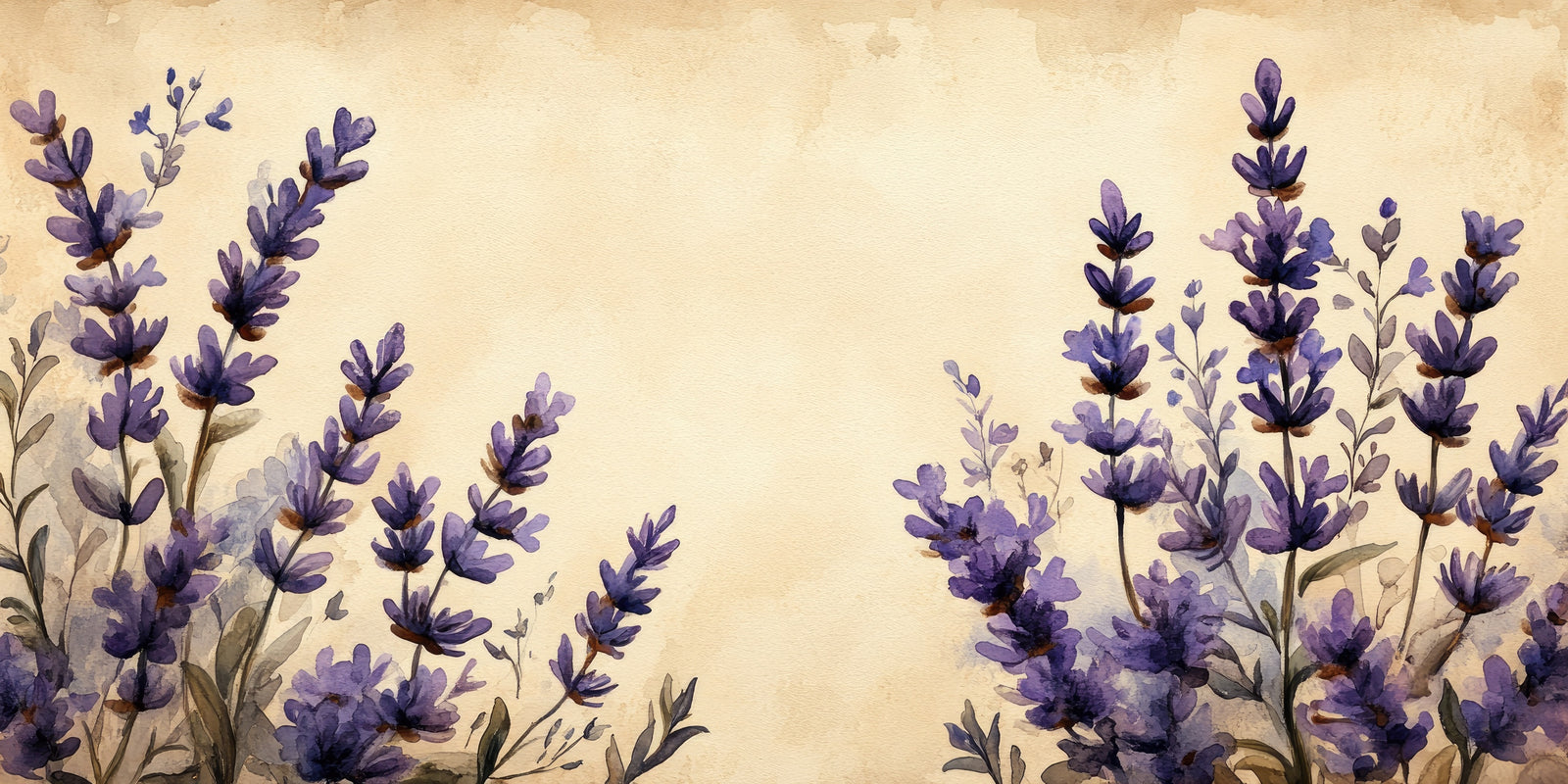 Papier peint fleuri - brins de lavande vintage