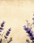 Papier peint fleuri - brins de lavande vintage