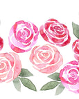 Papier peint fleuri - frise de roses roses