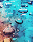 Abstract Wallpaper – Blue and Orange Watercolor Bubbles