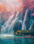 Papier peint cascades - chutes mystiques de la forêt rose