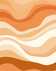 Papier Peint Abstrait - Vagues Oranges