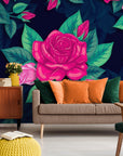Papier Peint Design - Fleurs Roses
