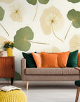 Papier Peint Floral - Fleurs De Ginkgo