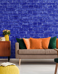 Papier Peint Contemporain - Briques Bleues