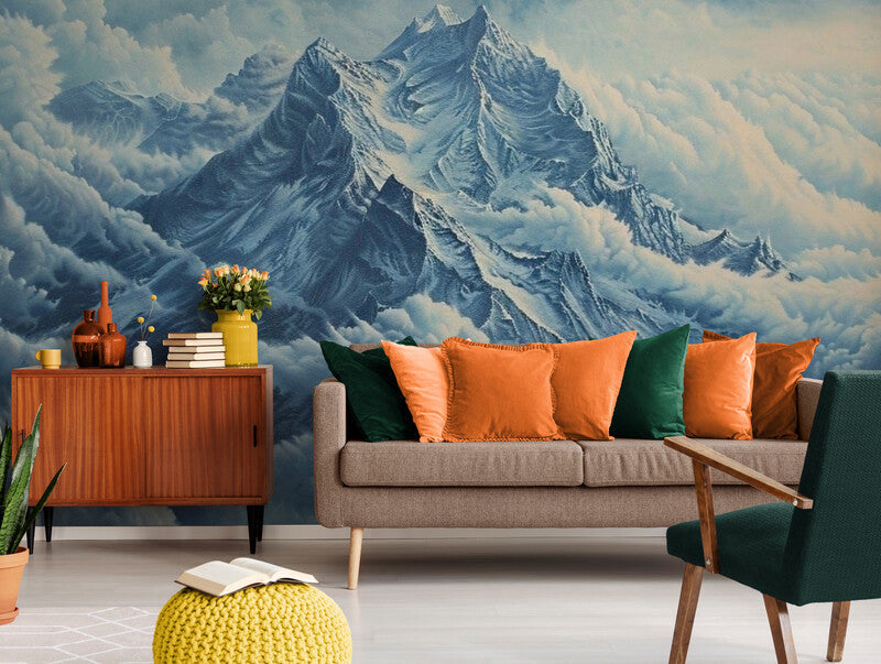 Papier Peint Illustration - Montagne Et Nuages
