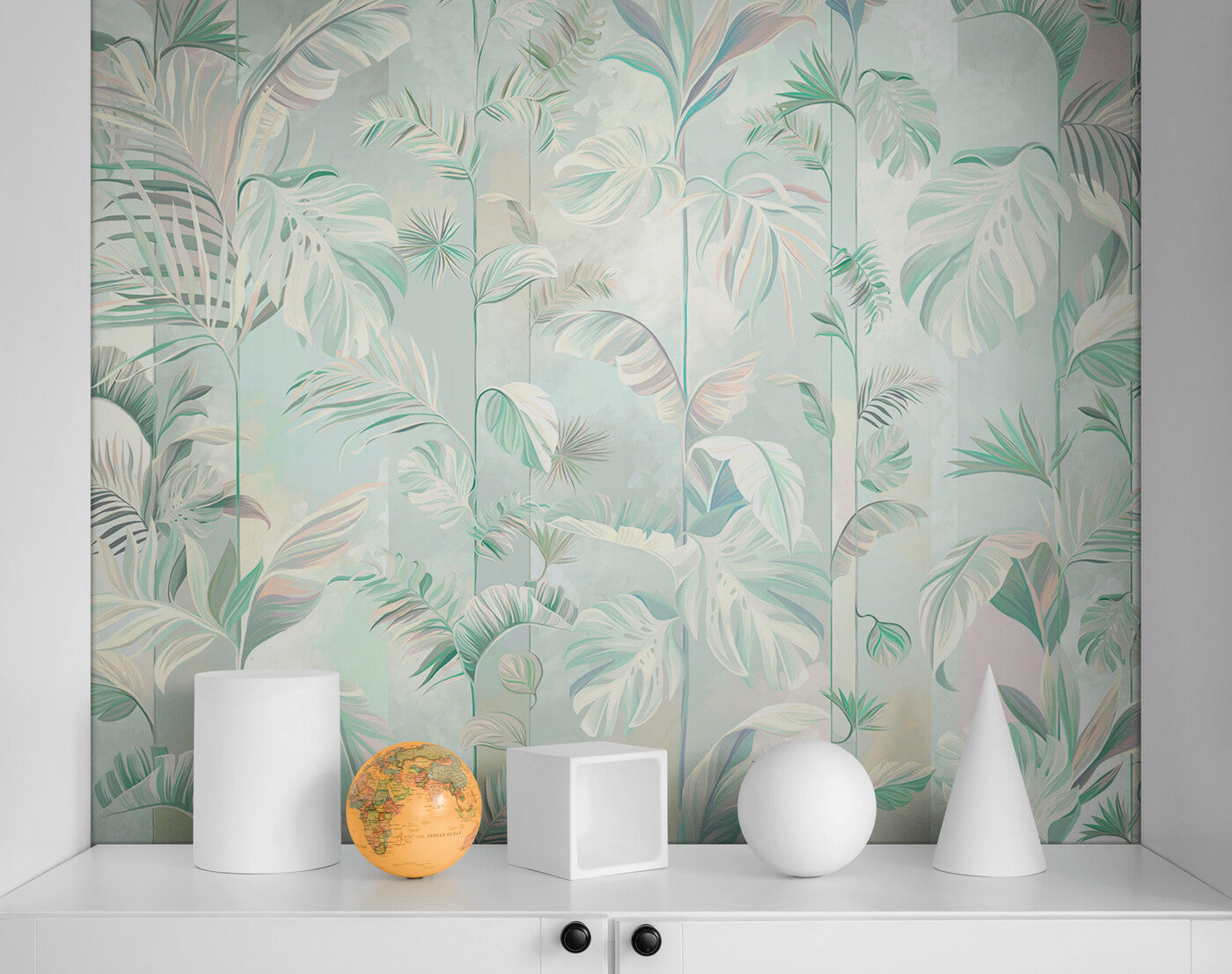 Papier Peint Feuillage - Jungle Pastel