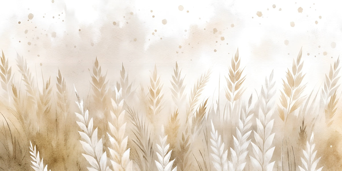 Papier peint nature - herbes de la pampa et blé séché