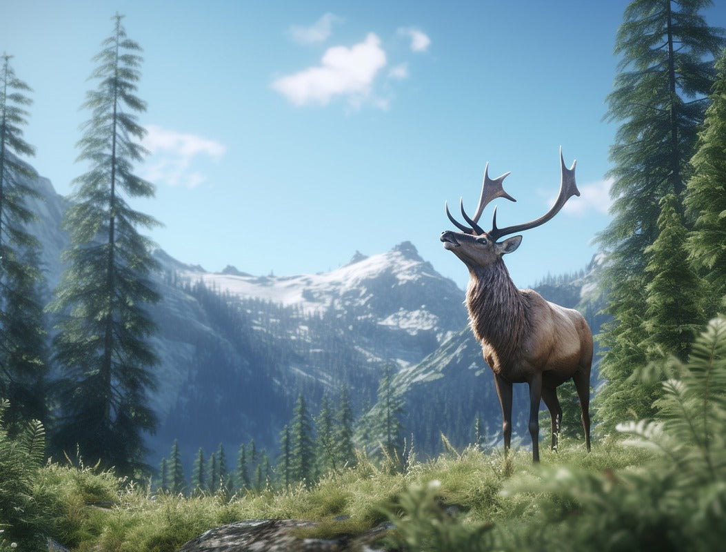 Landscape Wallpaper - Majestic Deer in the Mountains