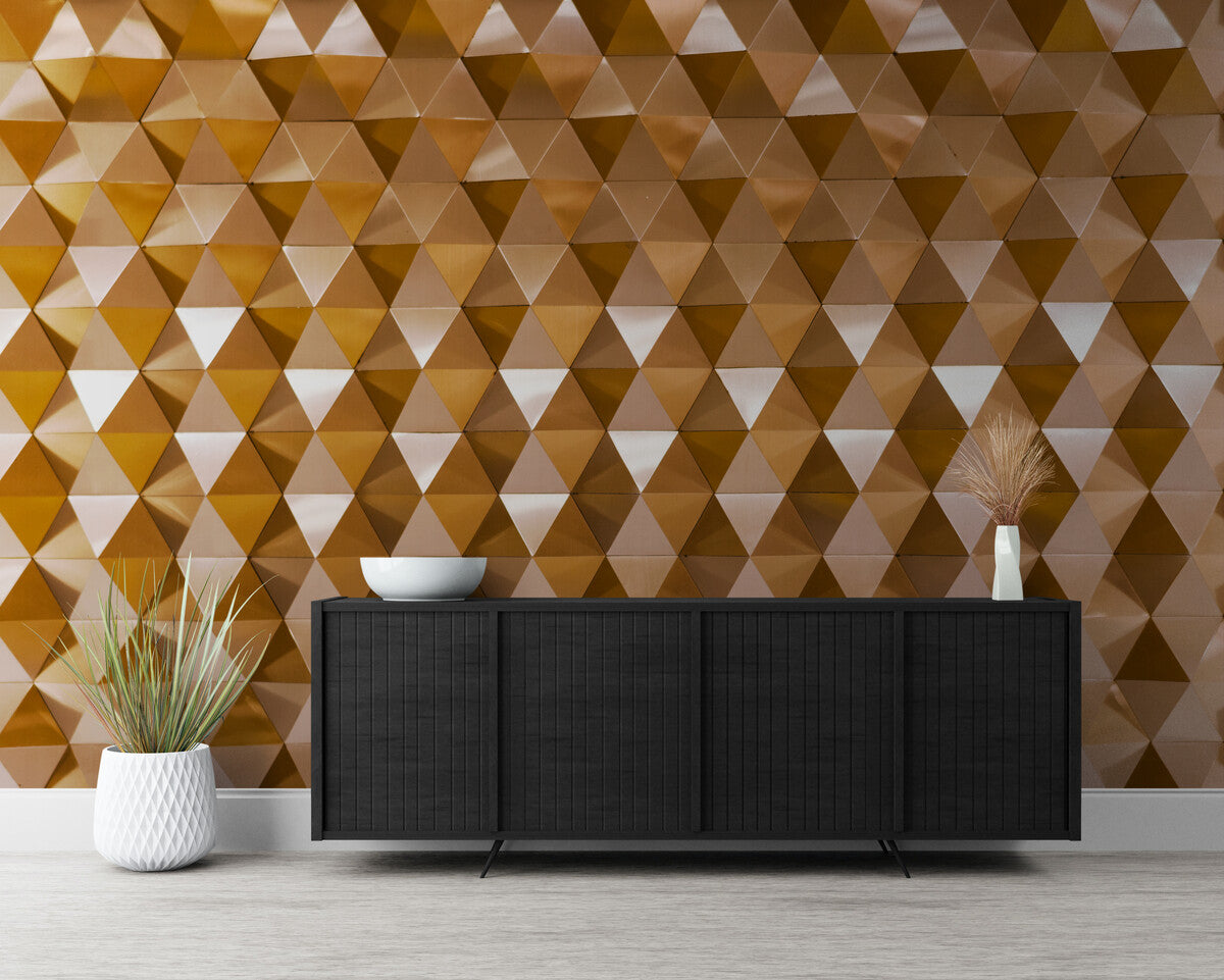 Papier Peint Géométrique - Triangles Métalliques