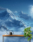 Papier Peint Paysage - Montagnes Enneigées Et Nuages