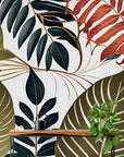 Papier Peint Exotique - Feuillage Tropical Stylisé