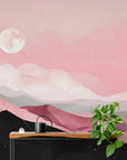 Papier Peint Abstrait - Montagnes Roses