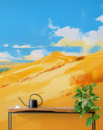 Papier Peint Abstrait - Dunes Jaunes
