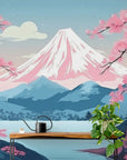 Papier Peint Illustration - Montagne Enneigée Et Lac